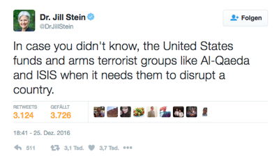 Jill Stein Tweet 25.12.16